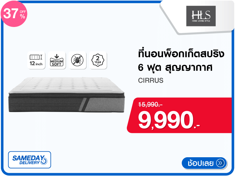 ที่นอนพ็อกเก็ตสปริง 6 ฟุต HLS