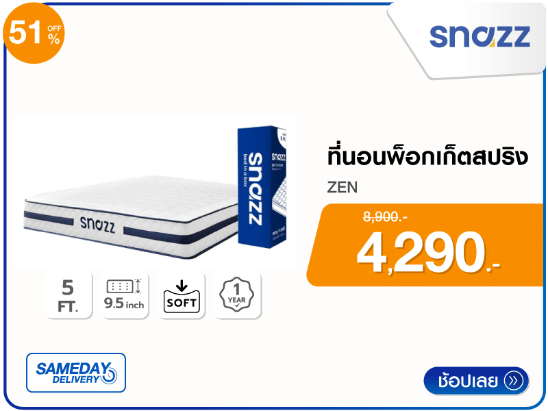 ที่นอนพ็อกเก็ตสปริง 5 ฟุต SNAZZ