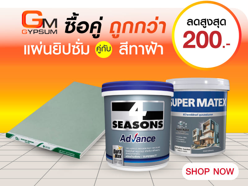 แผ่นยิปซั่ม คู่ สีทาฝ้า