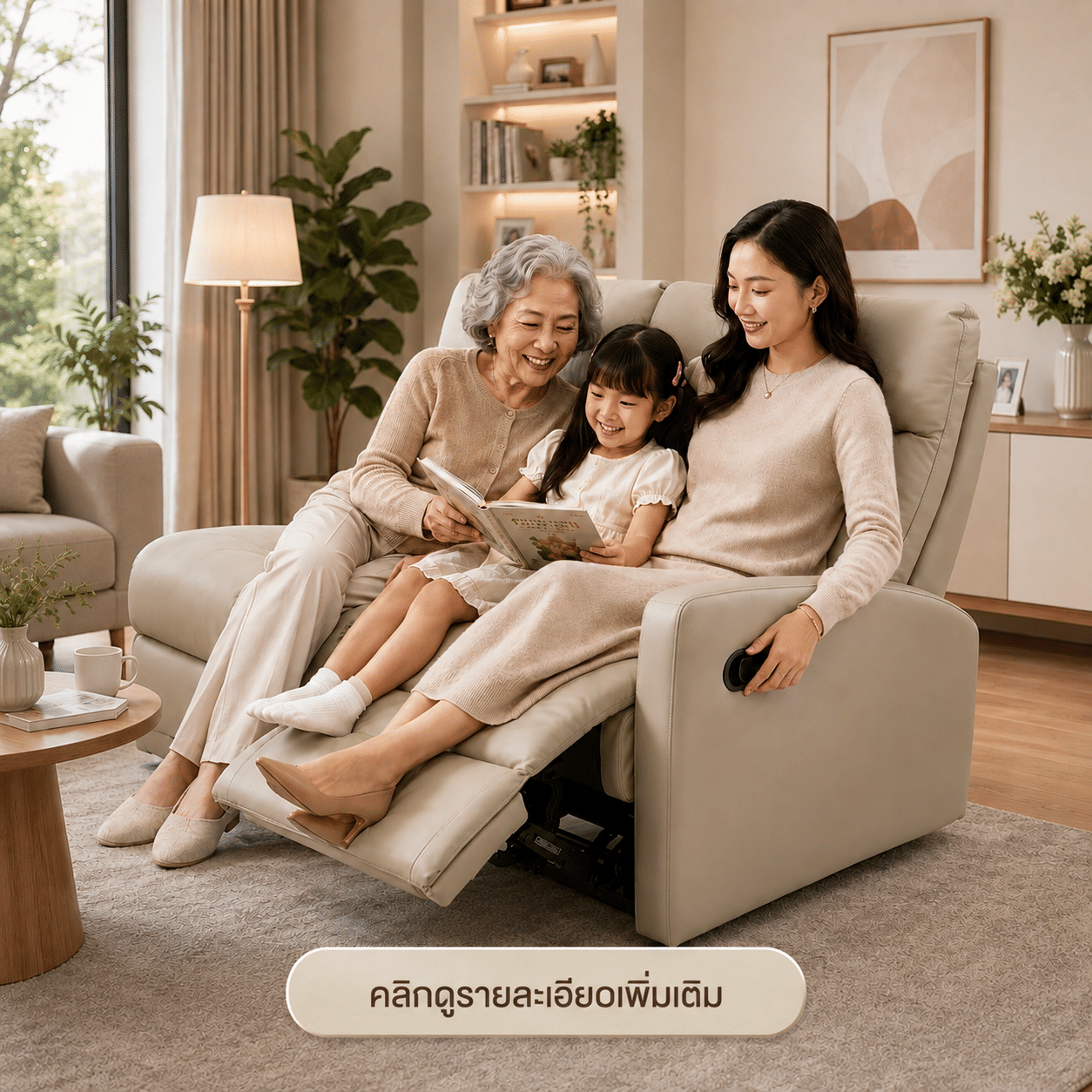 เก้าอี้ปรับนอน 3 ที่นั่ง FURDINI ELARA