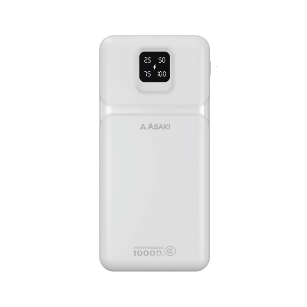 แบตเตอรี่สำรอง ASAKI AB3122C 10000MAH สีขาว