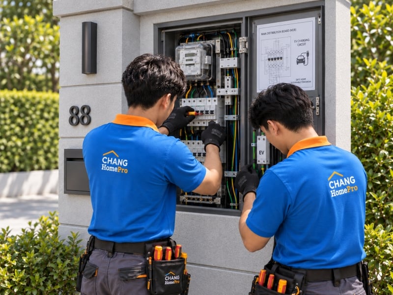 ช่างโฮมโปรตรวจสอบขนาดมิเตอร์ไฟก่อนติดตั้ง EV Charger