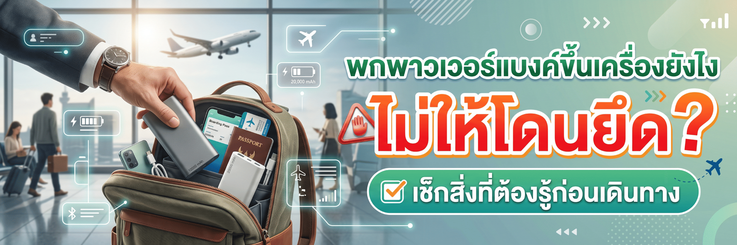 พกพาวเวอร์แบงค์ขึ้นเครื่องยังไงไม่ให้โดนยึด? เช็กสิ่งที่ต้องรู้ก่อนเดินทาง