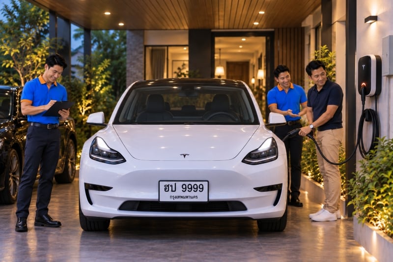 ช่างโฮมโปรส่งมอบงานติดตั้ง EV Charger ที่บ้านอย่างปลอดภัย