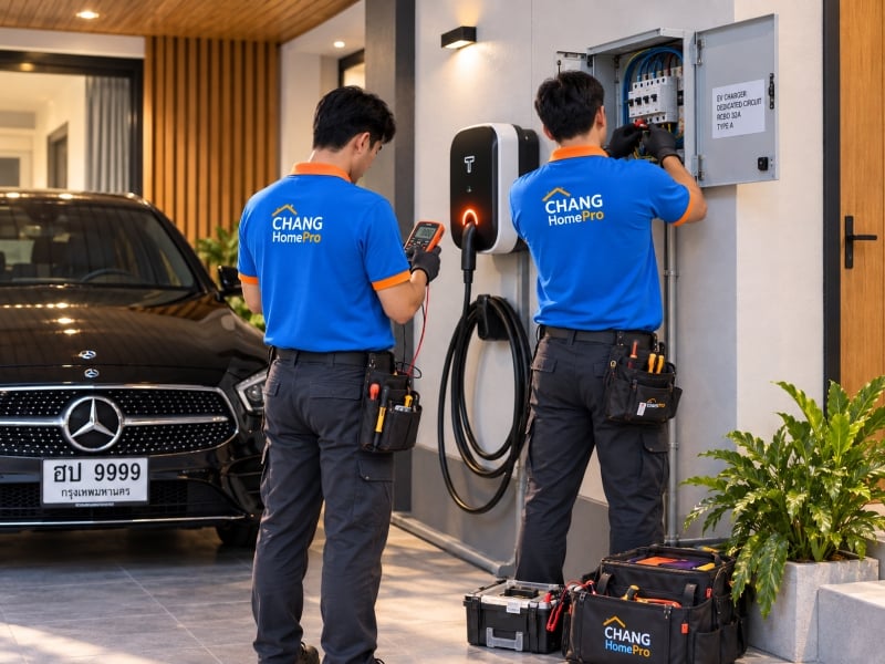 ช่างโฮมโปรติดตั้งตู้ควบคุมและเบรกเกอร์กันดูด RCBO