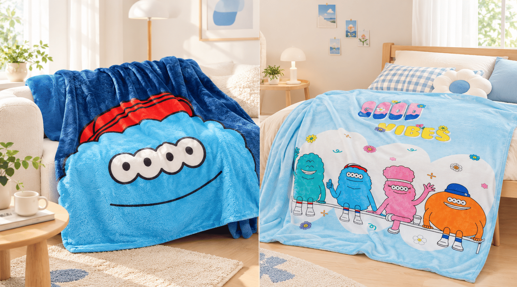 ผ้าห่มลายการ์ตูน MillionsMonster แบรนด์ SNAZZ เพิ่มความน่ารักให้ห้องนอน