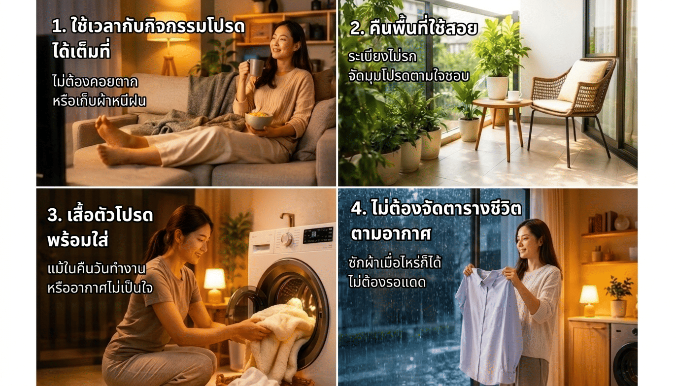 เครื่องซักอบผ้าช่วยให้ชีวิตสะดวกขึ้น