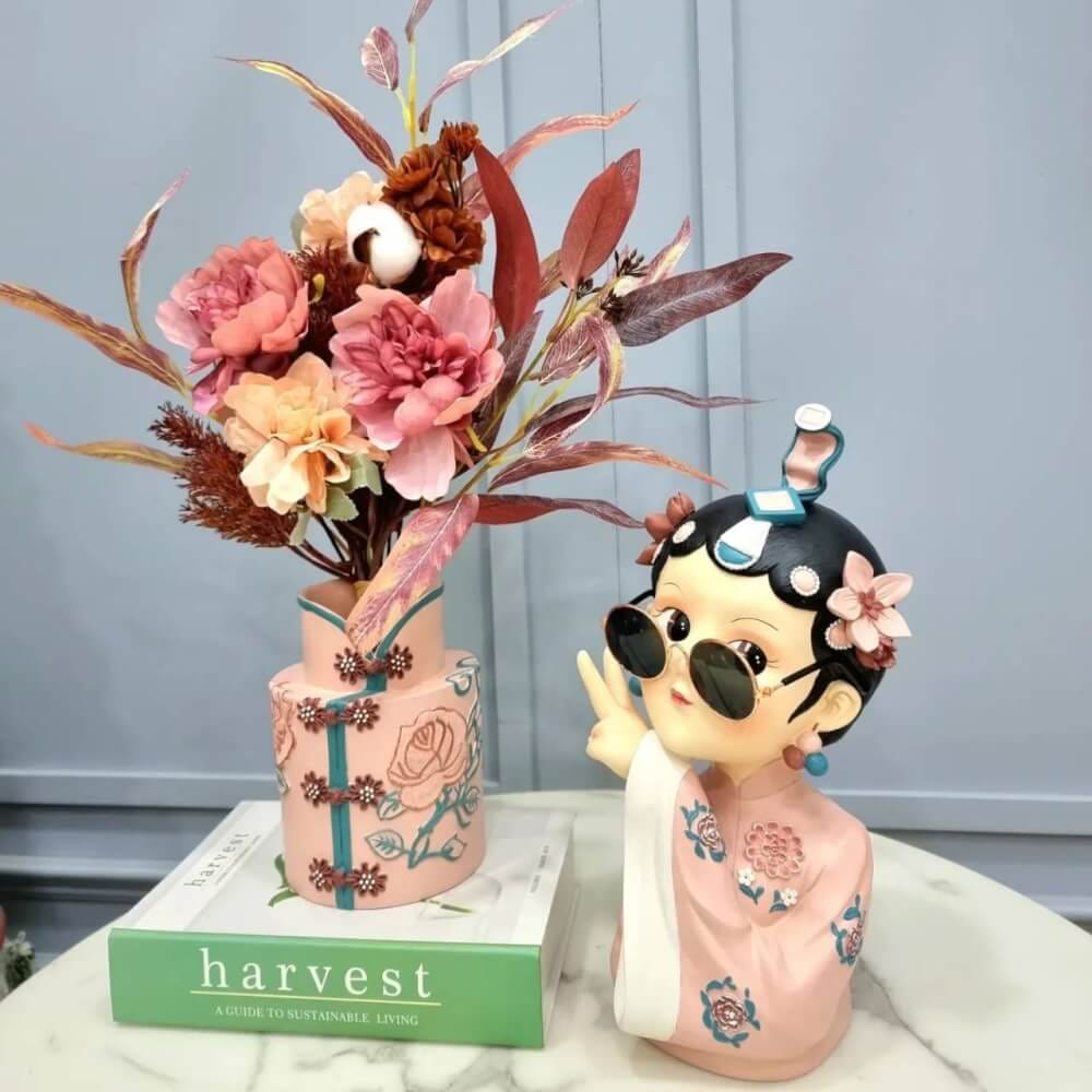 เซตแจกันตกแต่งบ้าน 109inhome แจกัน+ตุ๊กตาจีน