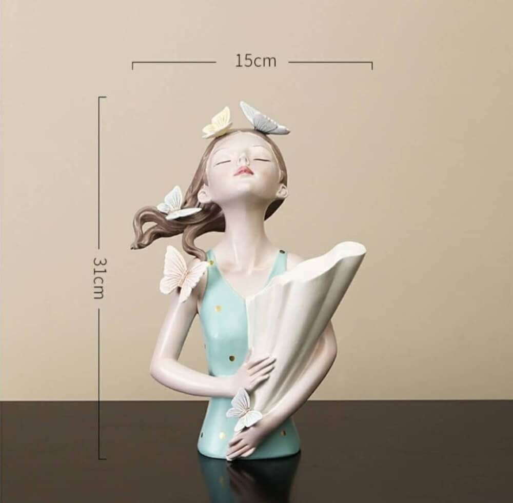ตุ๊กตาแจกันหน้าผีเสื้อ 109inhome สีฟ้า