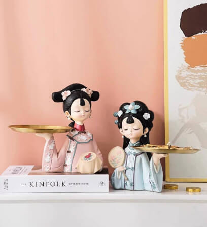 ถาดวางของเอนกประสงค์ 109inhome รุ่น สาวจีนโบราณ สีชมพู_3