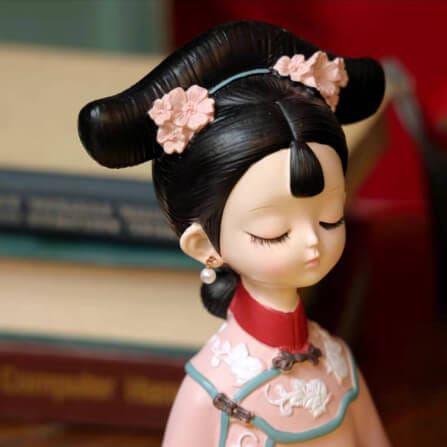 ถาดวางของเอนกประสงค์ 109inhome รุ่น สาวจีนโบราณถาดดอกไม้ ชุดชมพู_4