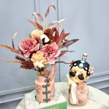 เซตแจกันตกแต่งบ้าน 109inhome แจกัน+ตุ๊กตาจีน_6