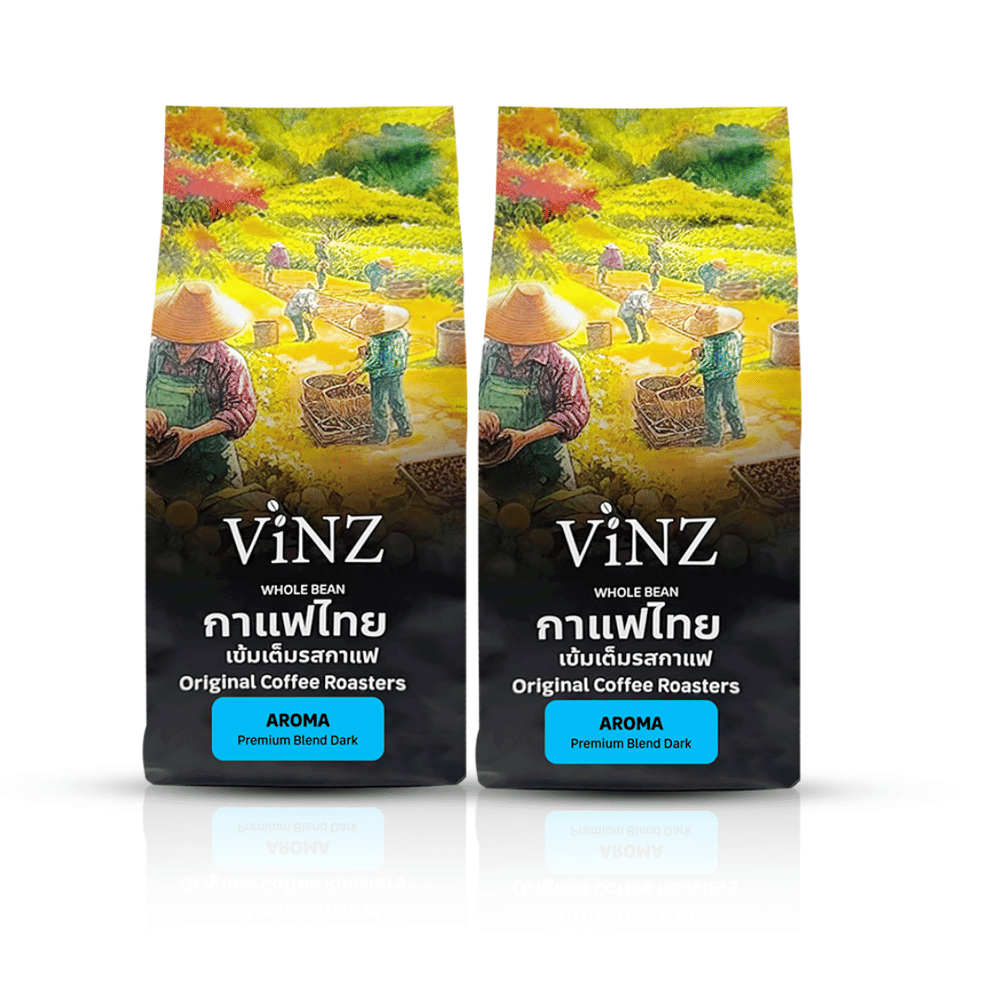 เมล็ดกาแฟ ViNZ ดอยช้าง อโรม่า อาราบิก้าเบลนคั่วเข้ม 2ถุง (ถุงละ 250g) 