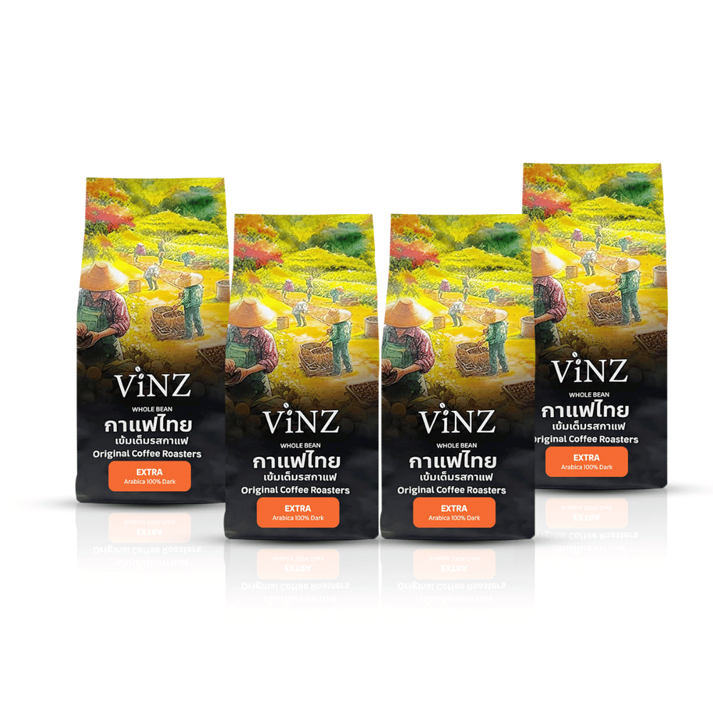 เมล็ดกาแฟ ViNZ ดอยช้าง เอ็กซ์ต้า อาราบิก้า 100% คั่วเข้ม 4 ถุง (ถุงละ 250 กรัม)