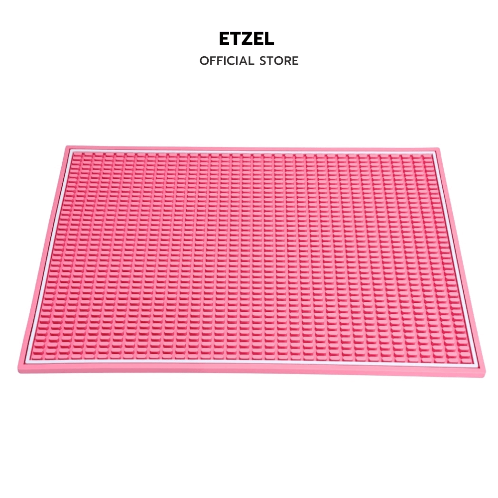 แผ่นยางกันลื่นสำหรับเคาน์เตอร์บาร์ ETZEL สีพาสเทล รุ่นหนาพิเศษ สีชมพู