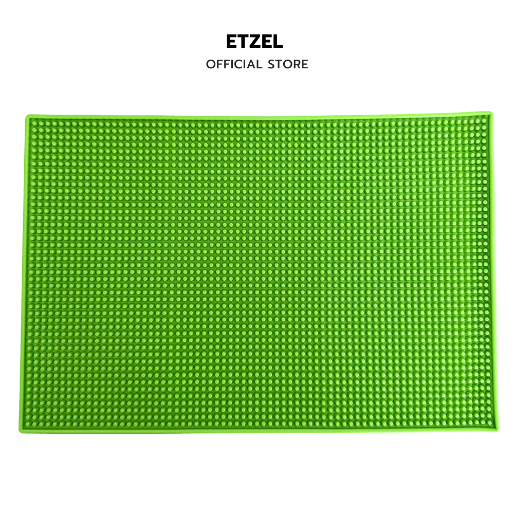  แผ่นรองบาร์ แผ่นยางกันลื่น ETZEL (รุ่นหนาพิเศษ) 45x30 cm สีเขียว