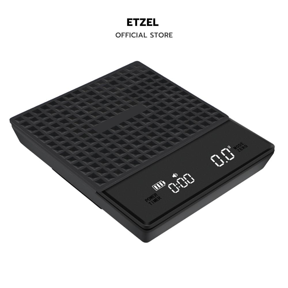 เครื่องชั่งดิจิตอลชั่งกาแฟ 3kg/0.1g มีแผ่นซิลิโคนกันลื่น ชาร์จ USB พร้อมใส่ถ่าน AAA 