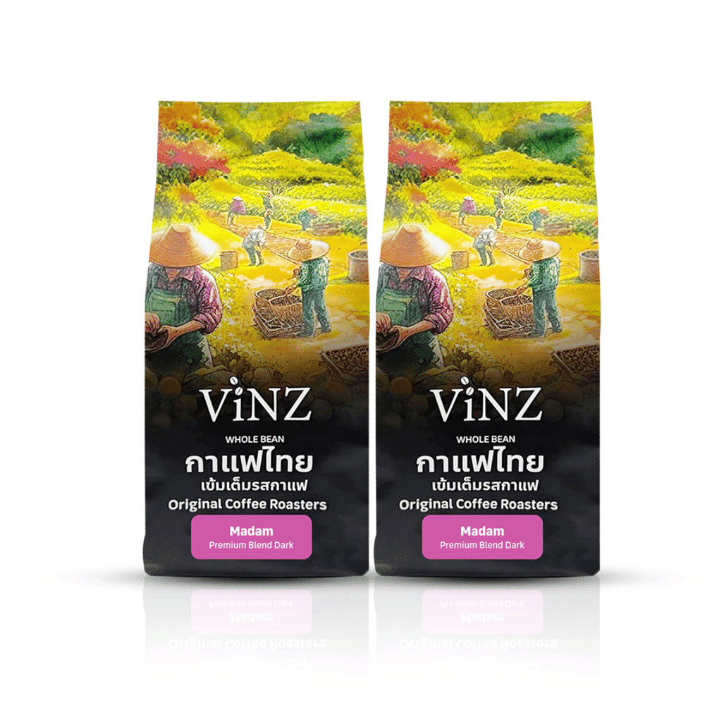 เมล็ดกาแฟ ViNZ ดอยช้าง มาดาม อาราบิก้าเบลนคั่วเข้ม 2 ถุง (ถุงละ 250g)