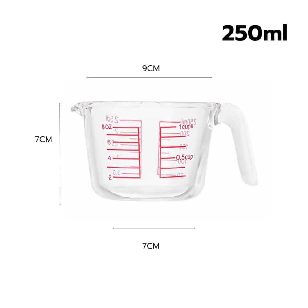 ถ้วยตวงพิมพ์สเกล  ETZEL แบบหนา 250 ML สีใส