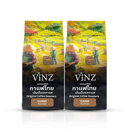 เมล็ดกาแฟ ViNZ ดอยช้าง คลาสสิค อาราบิก้า เบลน โรบัสต้า,พีเบอร์รี่ คั่วเข้ม 2 ถุง (ถุงละ 250 กรัม)_0