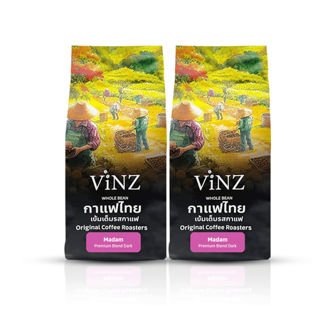 เมล็ดกาแฟ ViNZ ดอยช้าง มาดาม อาราบิก้าเบลนคั่วเข้ม 2 ถุง (ถุงละ 250g)_0