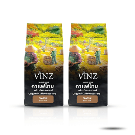 กาแฟคั่วบด ViNZ ดอยช้าง คลาสสิค อาราบิก้า เบลน โรบัสต้า,พีเบอร์รี่ คั่วเข้ม 2 ถุง (ถุงละ 250 กรัม)_0