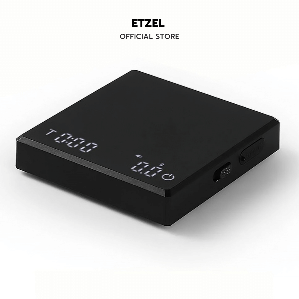 เครื่องชั่งดิจิตอลขนาดเล็ก ETZEL ตาชั่งกาแฟ 2KG/0.3G มีแผ่นซิลิโคนกันลื่น สีดำ_0
