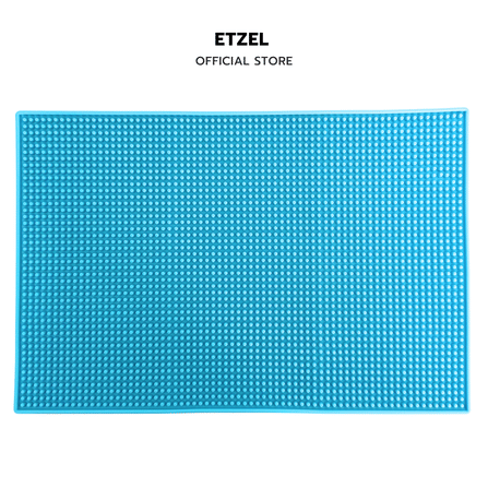  แผ่นรองบาร์ แผ่นยางกันลื่น ETZEL (รุ่นหนาพิเศษ) 45x30 cm สีฟ้า_0