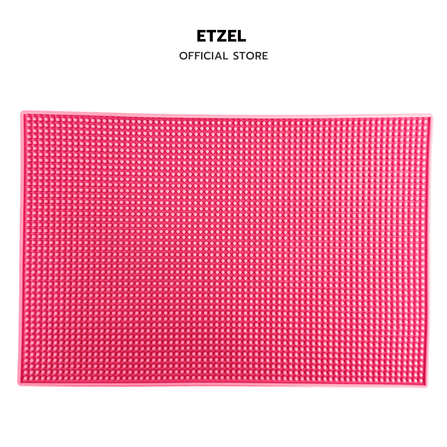  แผ่นรองบาร์ แผ่นยางกันลื่น ETZEL (รุ่นหนาพิเศษ) 45x30 cm สีชมพู_0