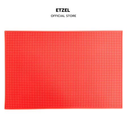  แผ่นรองบาร์ แผ่นยางกันลื่น ETZEL (รุ่นหนาพิเศษ) 45x30 cm สีส้ม_0