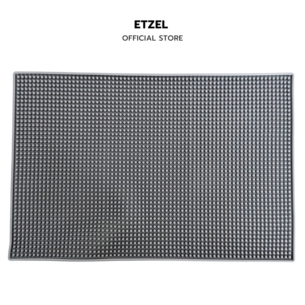 แผ่นรองบาร์ แผ่นยางกันลื่น ETZEL (รุ่นหนาพิเศษ) 45X30 CM สีเทา_0