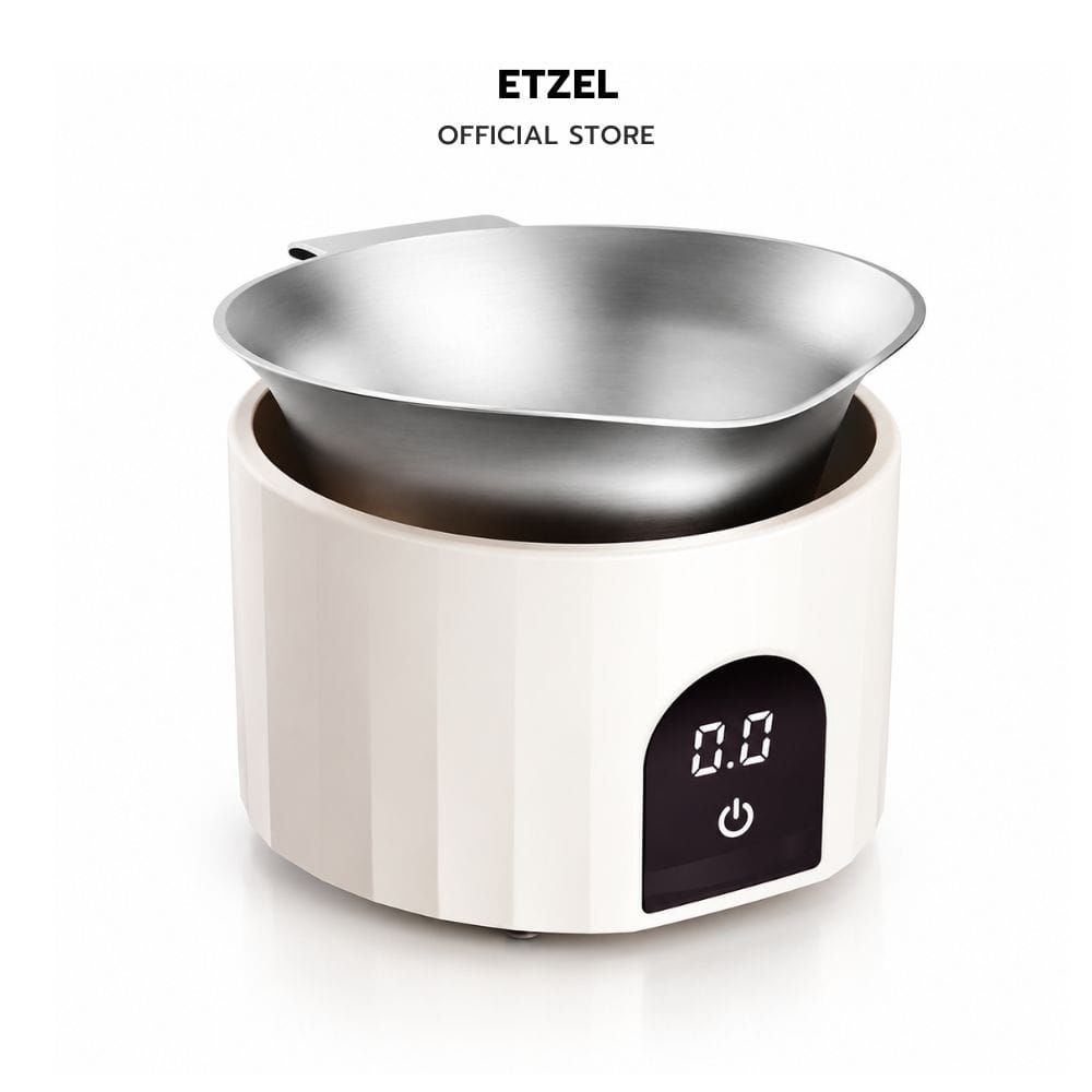 เครื่องชั่งเมล็ดกาแฟดิจิตอล พร้อมถ้วยสแตนเลส  ETZEL ความละเอียด 0.1G สีขาว_0