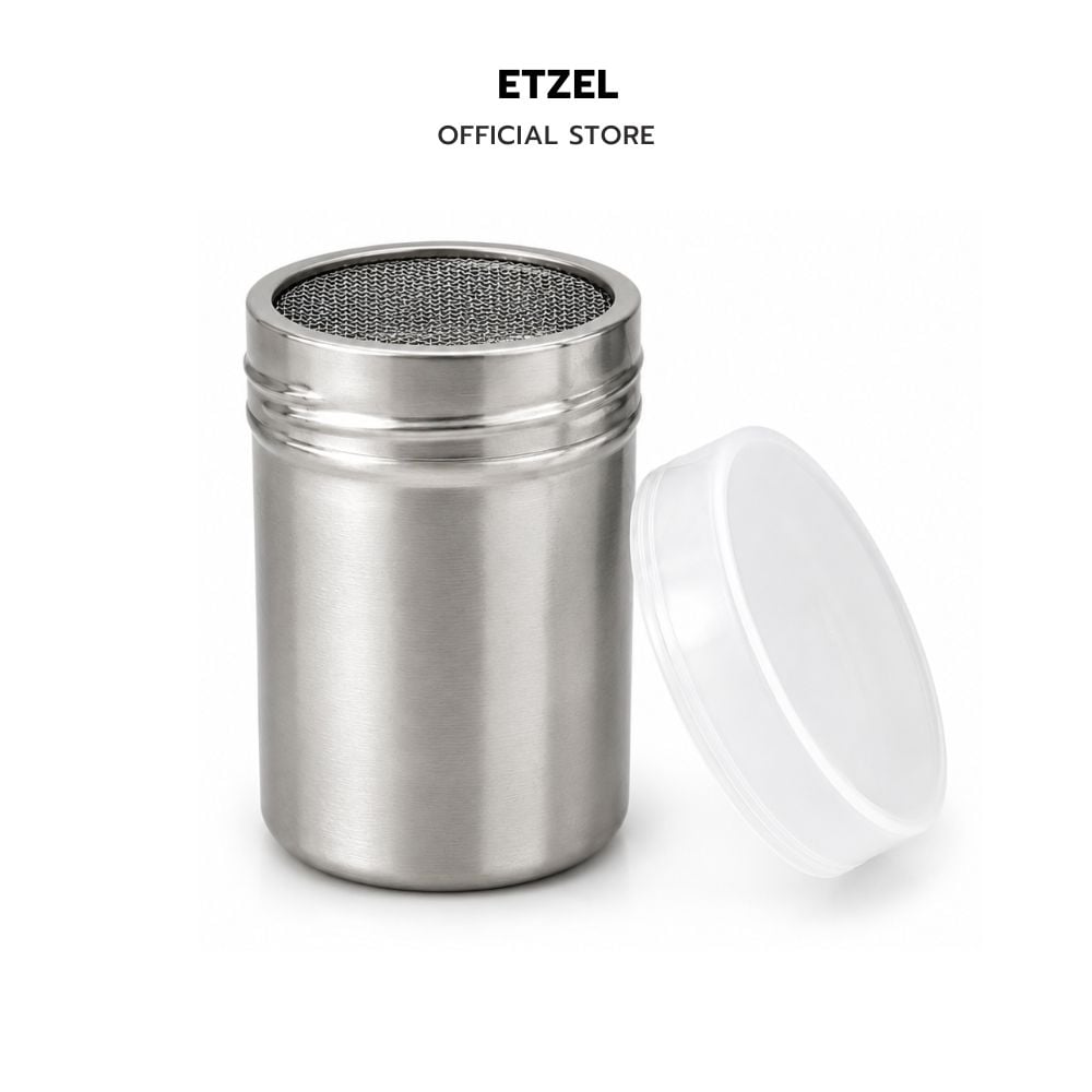 กระปุกโรยผงสแตนเลส พร้อมฝาปิด ETZEL ขนาด M_0