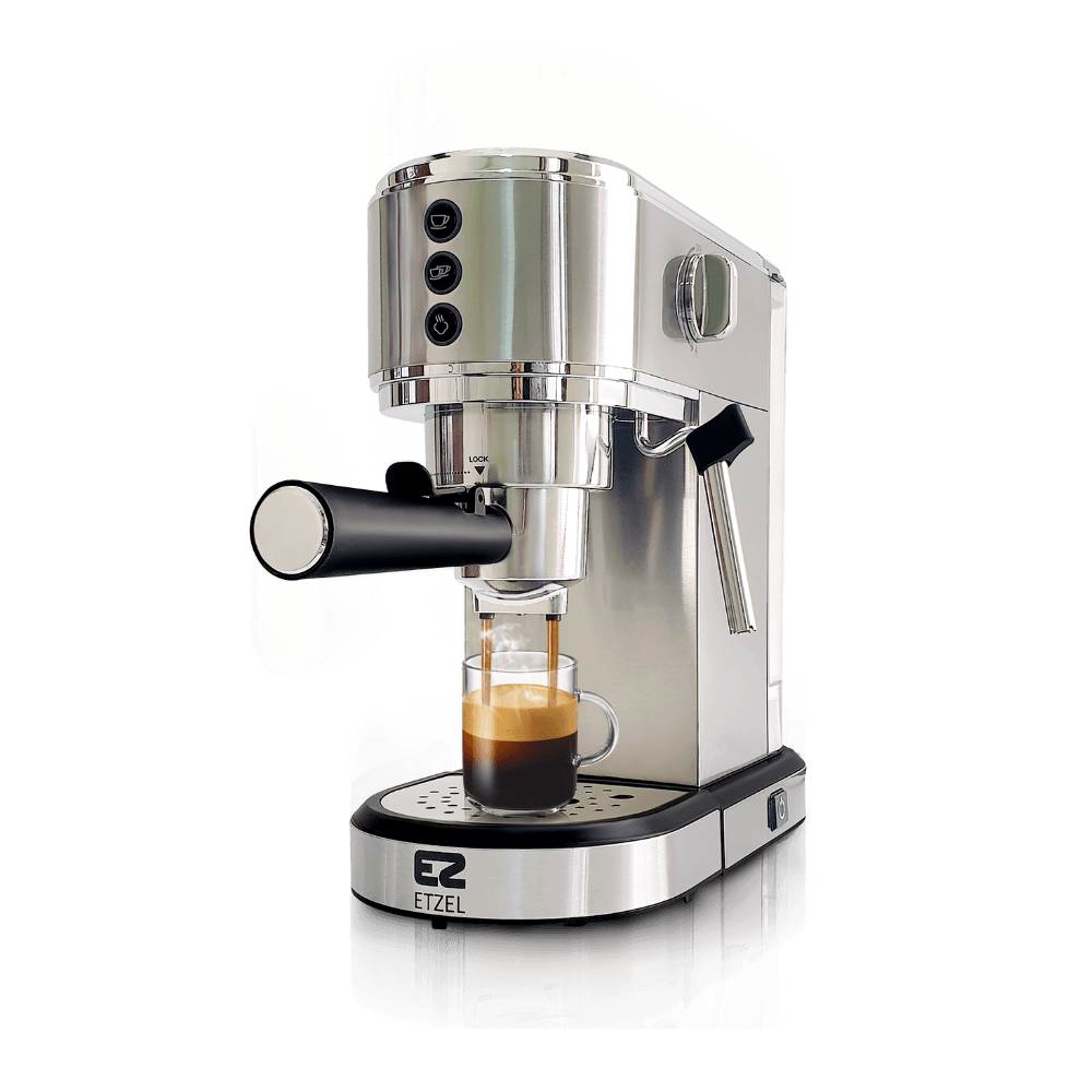 เครื่องชงกาแฟ กึ่งอัตโนมัติ แบบไฮบริด ETZEL SN685 สีเงิน_0