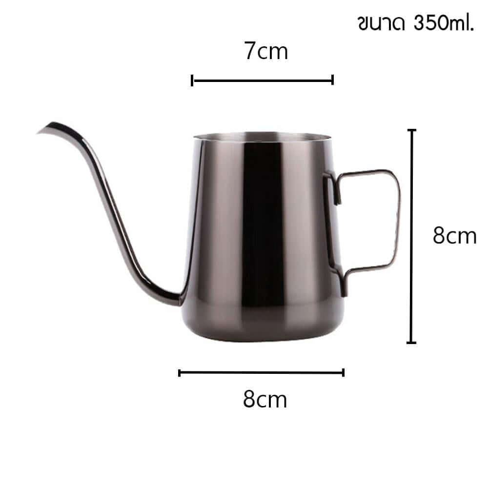 กาดริป สแตนเลส ชงกาแฟ กาปากยาว ETZEL (แบบไม่มีฝาปิด) สีดำ 350ml มีหูจับ