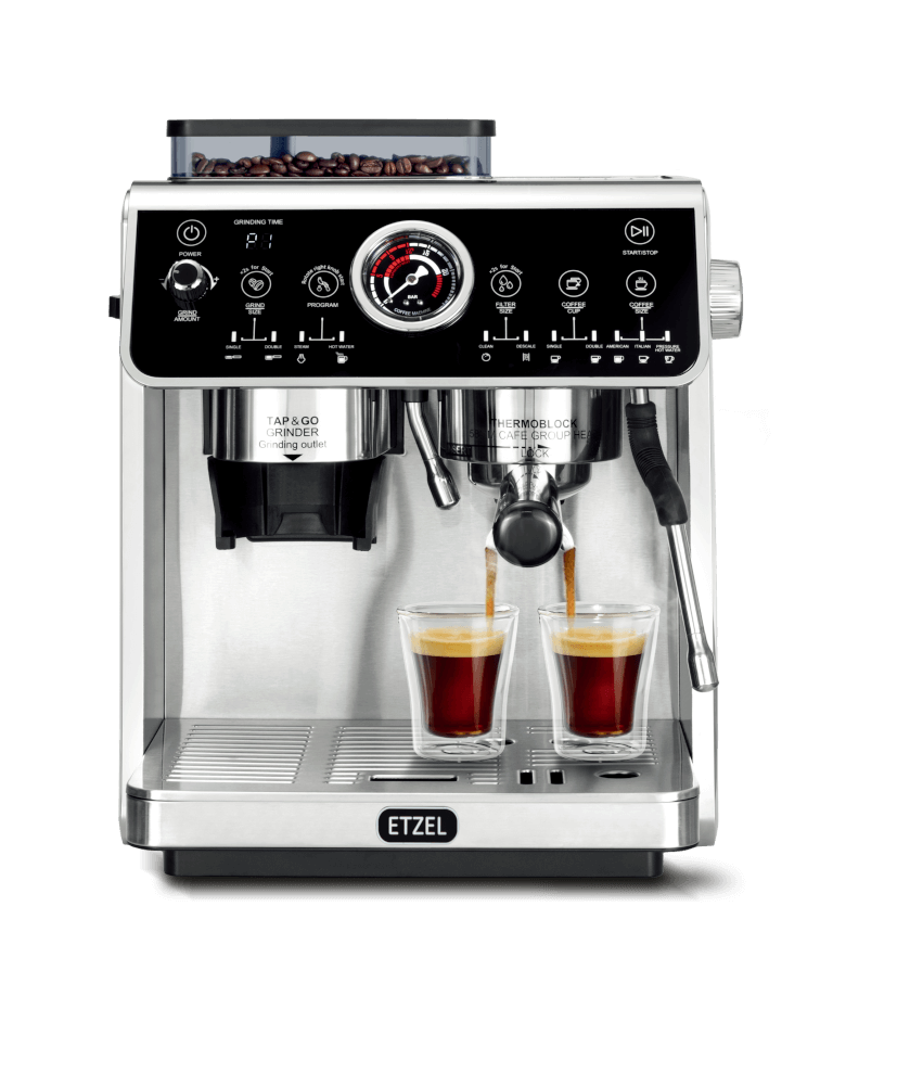 เครื่องชงกาแฟมีที่บดในตัว ETZEL รุ่น SN6505G บด ชง สตรีมนมได้ในเครื่องเดียว Espresso Machine with grinder_0