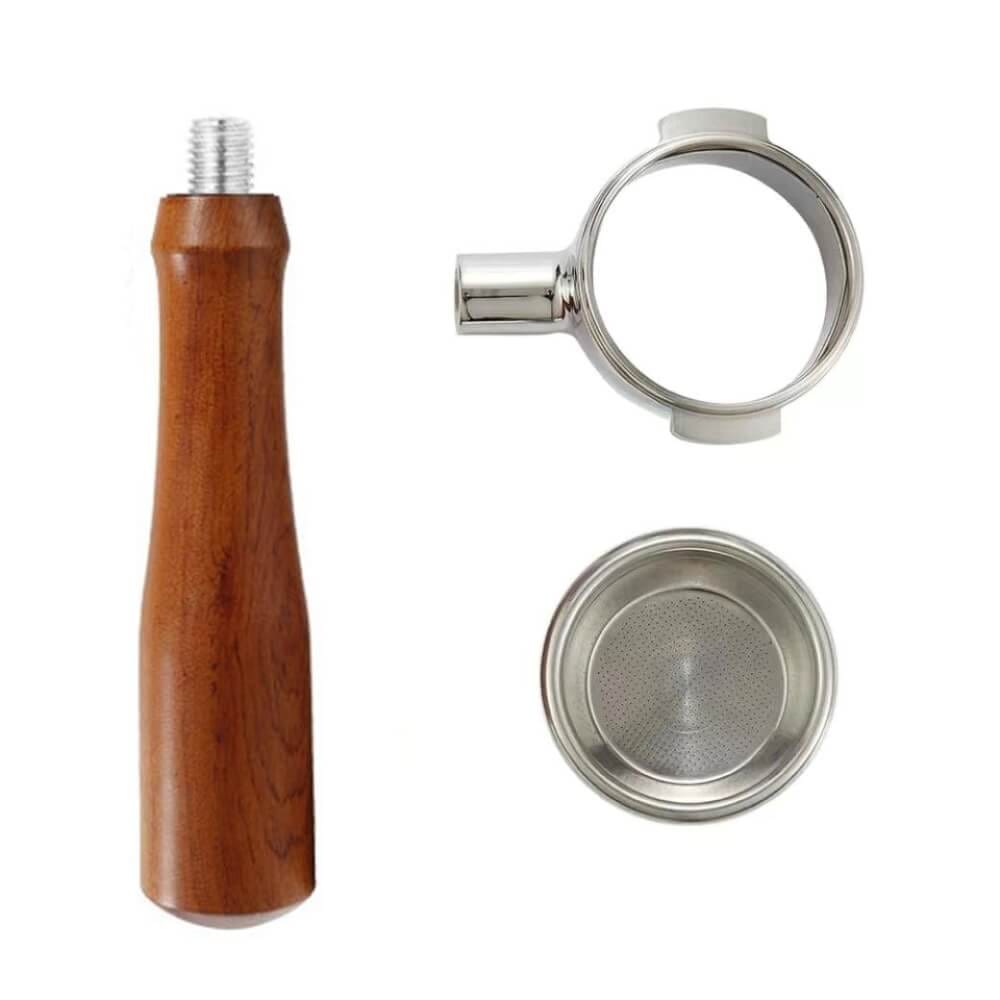 ด้ามชงกาแฟ Bottomless หัวชงกาแฟ E61 ETZEL stainless (สองหู) ขนาด 58 mm