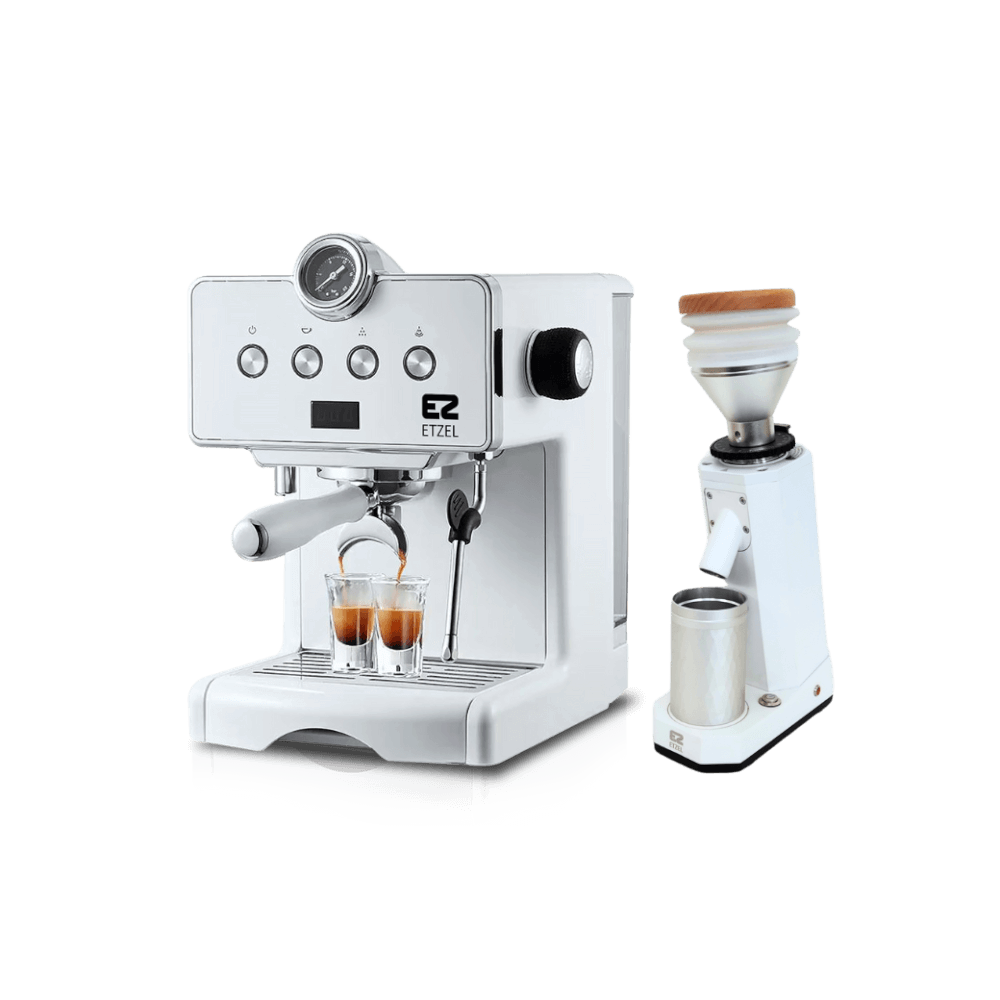 เครื่องชงกาแฟ ETZEL SN610 + เครื่องบด SN016  Single Dose สีขาว เฟืองไทเทเนียม_1