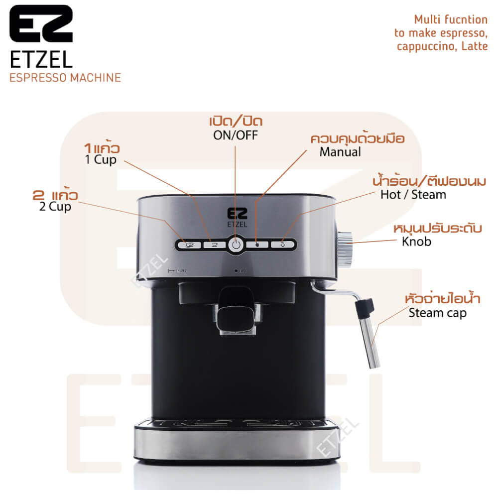 เครื่องชงกาแฟ ETZEL SN203 สีดำ_3