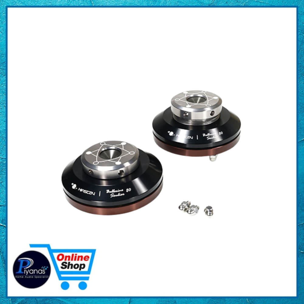 ฐานรองเครื่อง HIFISTAY : BALLERINO 80 DOUBLE SWING (80 MM) SET OF 8 (BLACK/SILVER)