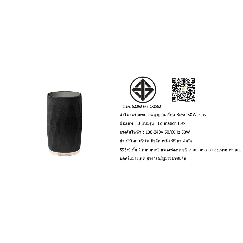 ลำโพงบลูทูธ/ไร้สาย BOWERS&WILKINS : FORMATION FLEX (BLACK) / PIECE