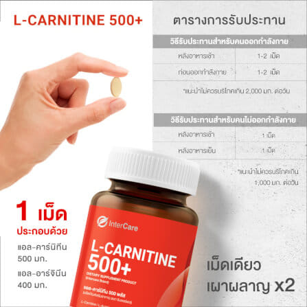 ผลิตภัณฑ์เสริมอาหาร INTERCARE ซิงค์ พลัส มัลติวิตามิน (1 กระปุก : 30 เม็ด) และ ผลิตภัณฑ์เสริมอาหาร INTERCARE แอล-คาร์นิทีน 500 พลัส (1 กระปุก : 30 เม็ด)_4