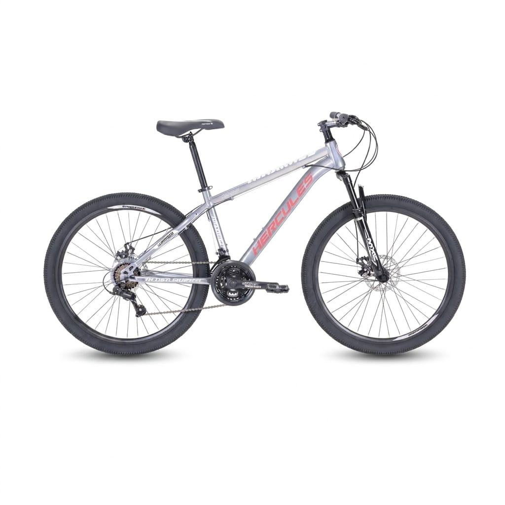 จักรยานเสือภูเขา MAXIMAS รุ่น HERCULES สีเงิน ล้อ 26 นิ้ว เกียร์ SHIMANO 21สปีด_0