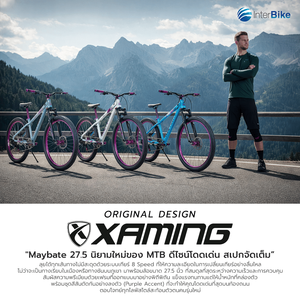 จักรยานเสือภูเขา XAMING รุ่น MAYBATE สีเงิน ล้อ 27.5 นิ้ว เกียร์ 24 สปีด_2