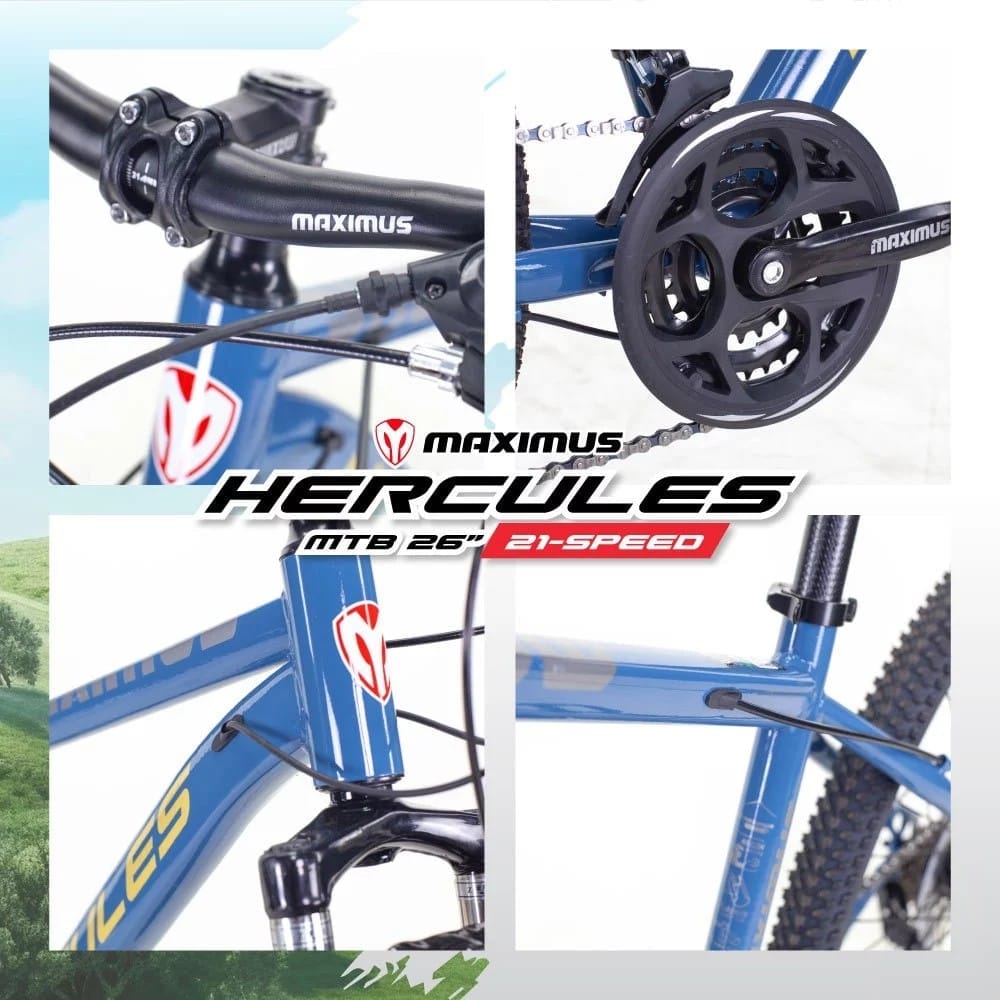 จักรยานเสือภูเขา MAXIMAS รุ่น HERCULES สีเงิน ล้อ 26 นิ้ว เกียร์ SHIMANO 21สปีด_5