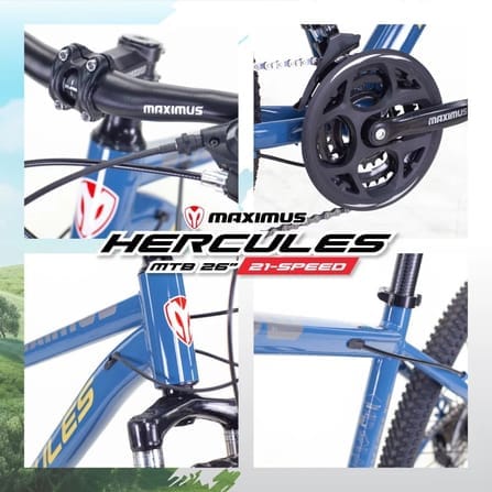 จักรยานเสือภูเขา MAXIMAS รุ่น HERCULES สีน้ำเงิน ล้อ 26 นิ้ว เกียร์ SHIMANO 21สปีด_5