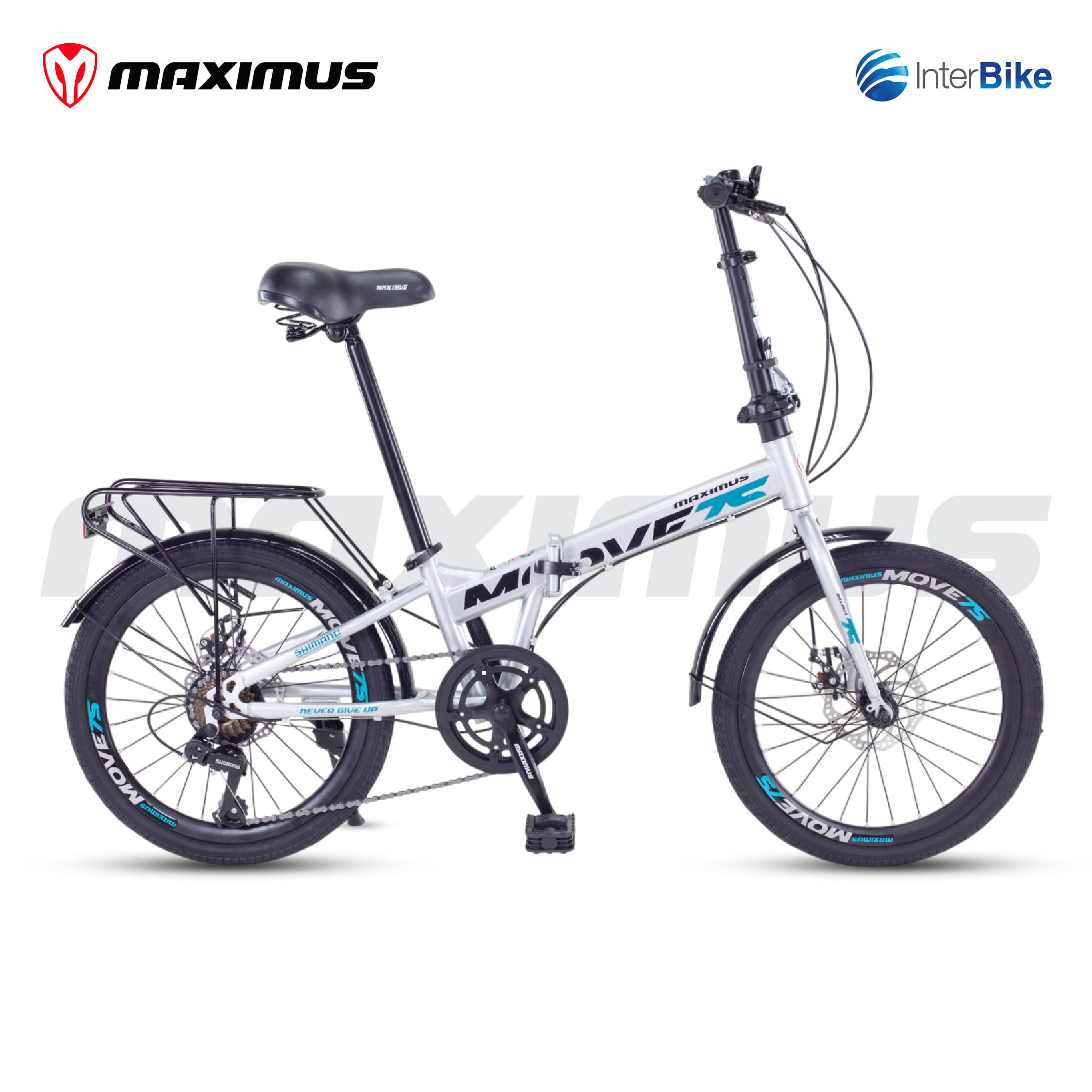 จักรยานพับ 20 นิ้ว MAXIMUS MOVE-7S SHIMANO สีเงิน_0