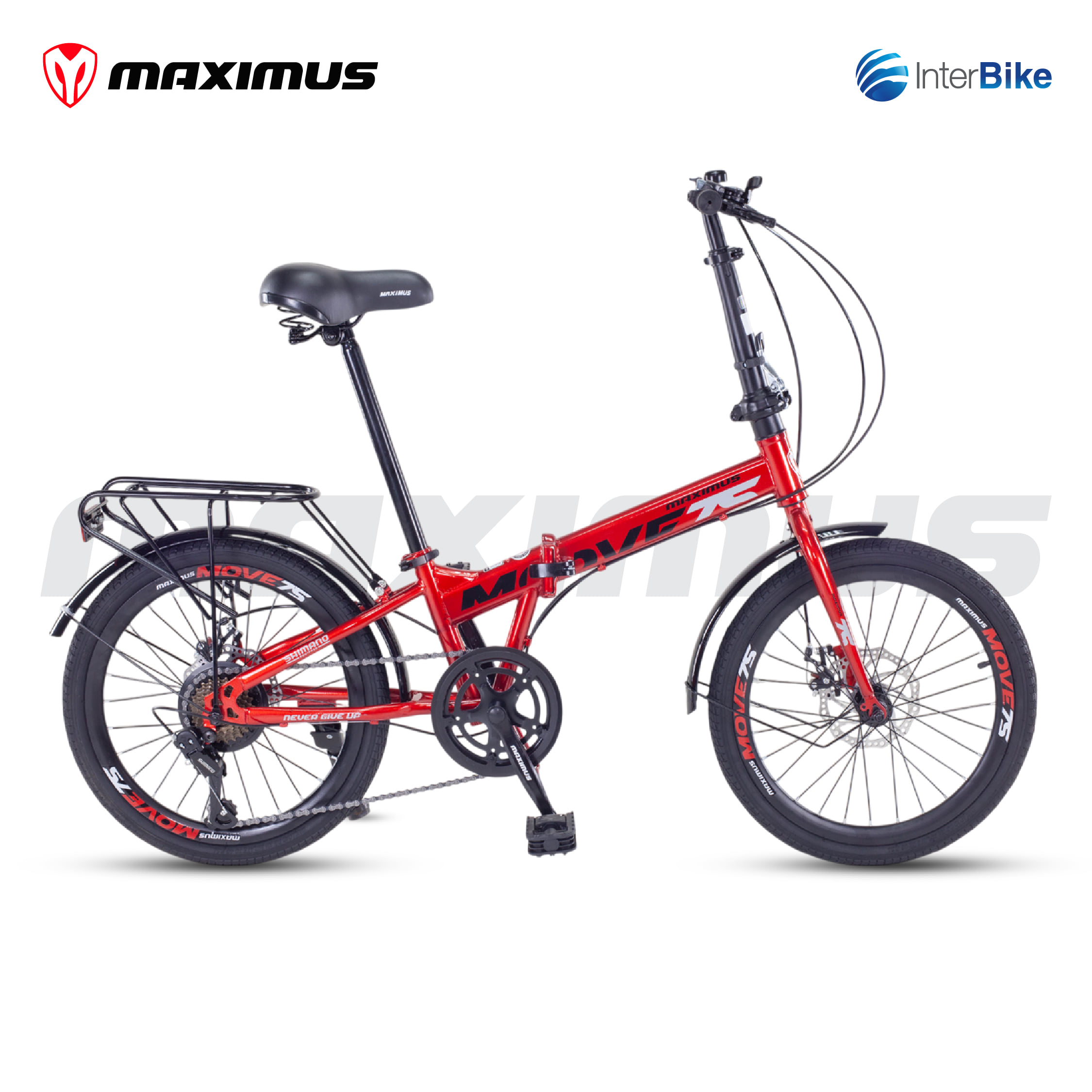 จักรยานพับ 20 นิ้ว MAXIMUS MOVE-7S SHIMANO สีเเดง_0