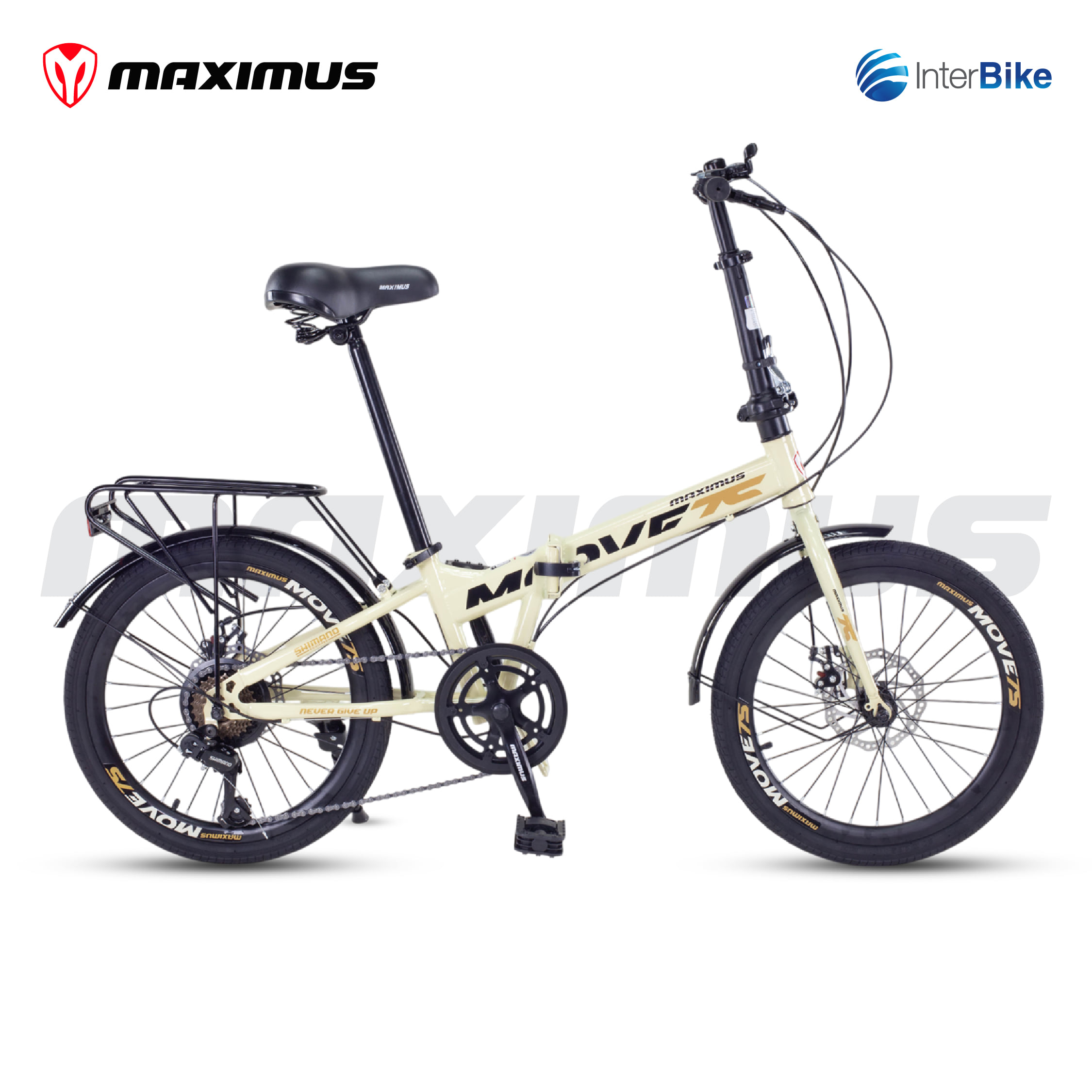 จักรยานพับ 20 นิ้ว MAXIMUS MOVE-7S SHIMANO สีครีม_0