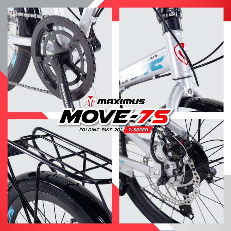 จักรยานพับ 20 นิ้ว MAXIMUS MOVE-7S SHIMANO สีน้ำเงิน_6